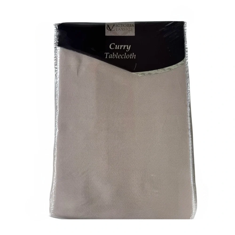 Victoria Classics Oblong Curry Tablecloth Beige 60” x 102”